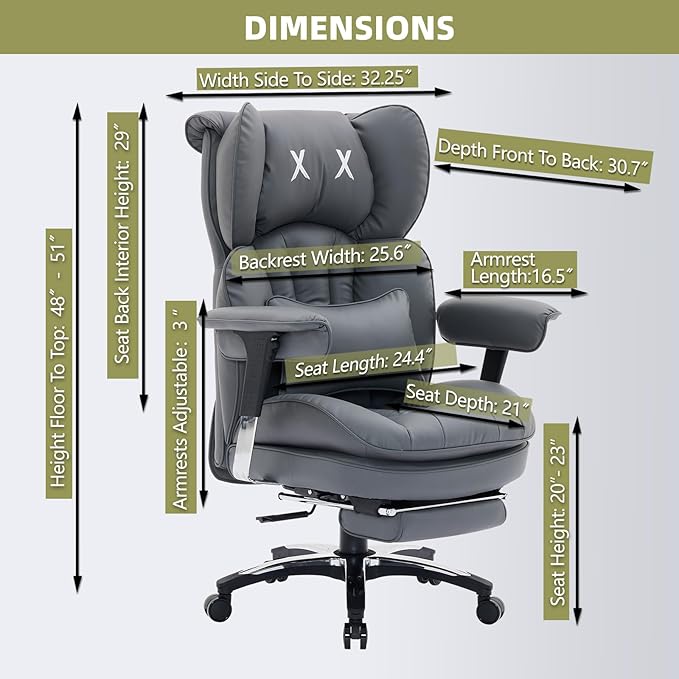 Efomao Big and Tall Office Chair - Image 2