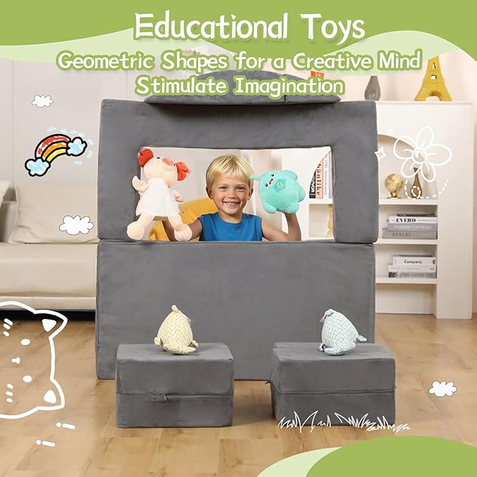 Modular Kids Play Couch, Kids Sofa Toddler Couch, Foam Play Set - Image 3