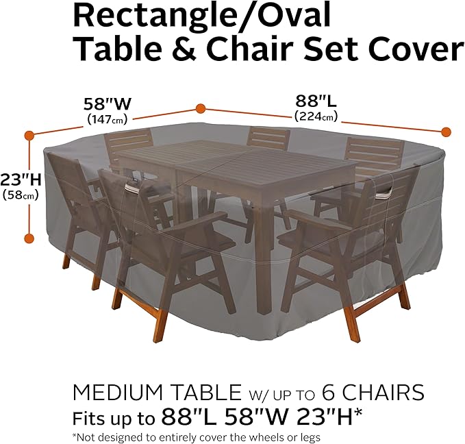 Classic Accessories Ravenna Water-Resistant 88 Inch Rectangular/Oval Patio - Image 4