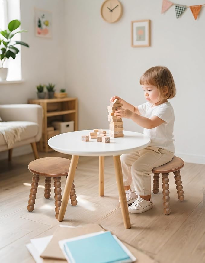 Masupu Solid Wooden Step Stool for Adults Kids, 11 inch Small Foot Stool - Image 9