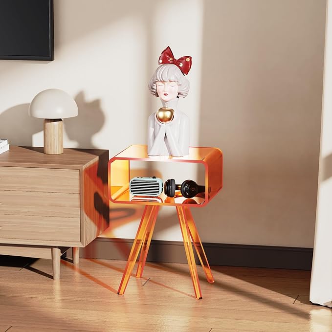 Acrylic Side Table, Acrylic Nightstand Bedside Table - Image 7