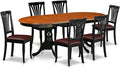 East West Furniture PLAV7-BCH-LC 7 Piece Dining Table Set Consist of an Oval by EastWestFurniture