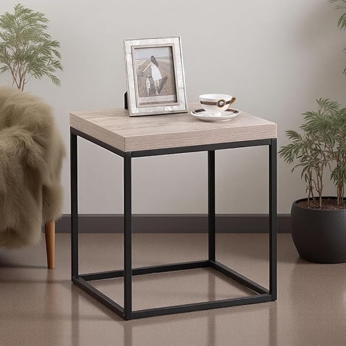 CENSI 18-Inch Grey Wash Accent End Table/Side Table by CENSIFURNITURE
