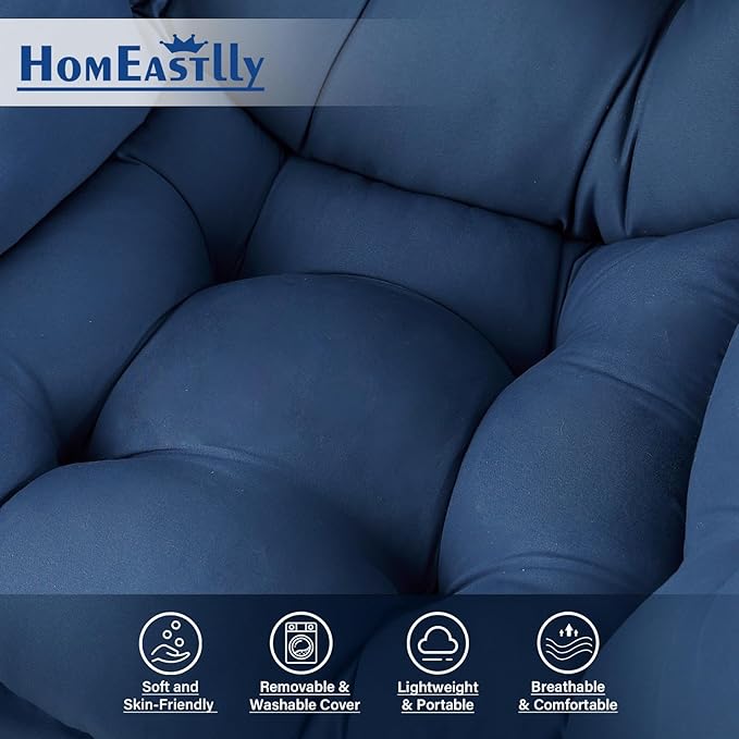 Large Lazy Chair with Ottoman, Accent Reading Chair with a Footrest, Cozy - Image 5
