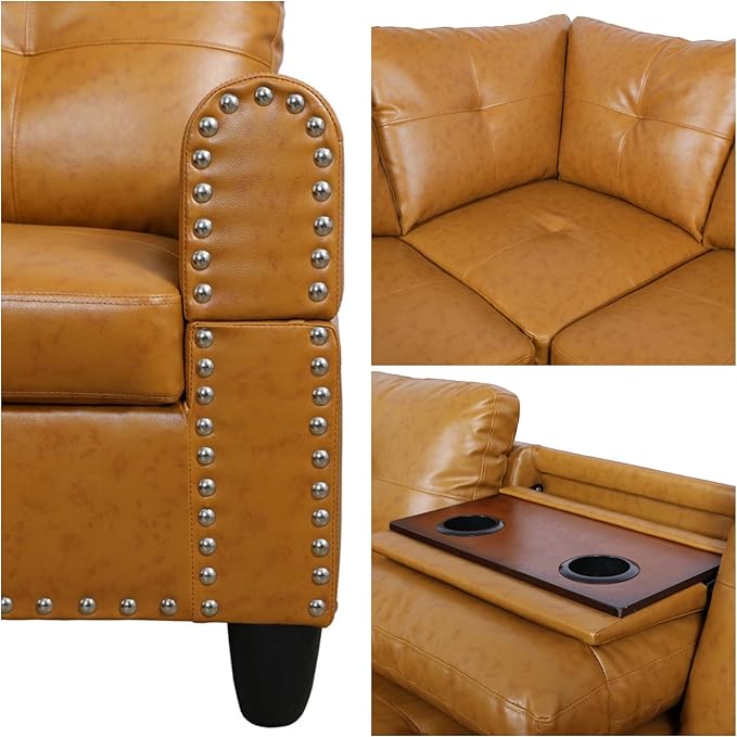 L-Shaped Sectional Sofa, Modern Sectional Couches Home Sofas - Image 5