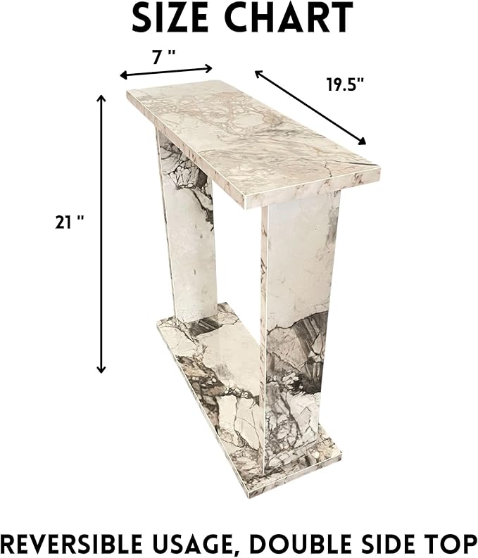 Very Narrow Side Table for Living Room, Small Apartment Space Between Chairs - Image 3