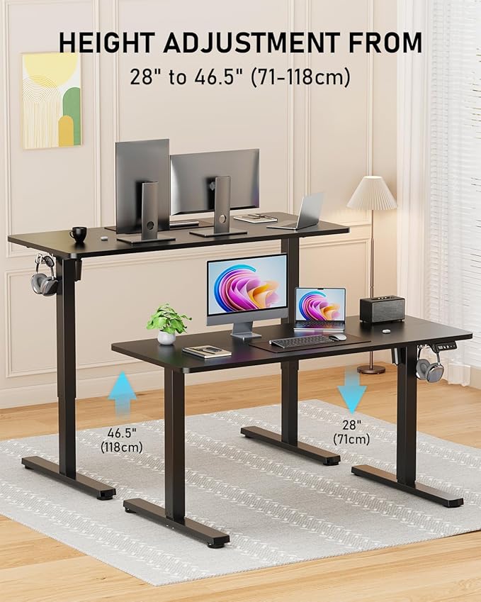 Electric Standing Desk, Large Height Adjustable Stand up Desk, 48 x 24 Inches - Image 4