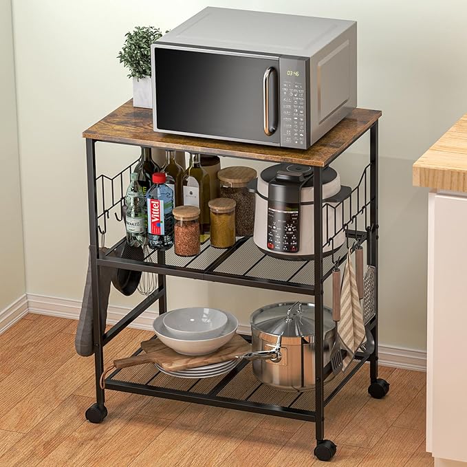 Rolling Kitchen Microwave Cart - Image 9
