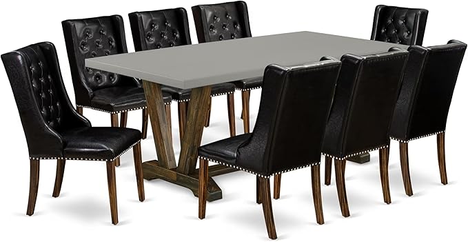 East West Furniture V797FO749-9 9 Piece Dining Room Set Includes a Rectangle by EastWestFurniture