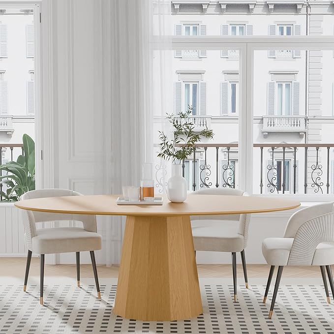 Casaphoria 67" Oval Dining Table, Modern Wood Kitchen Table - Image 8