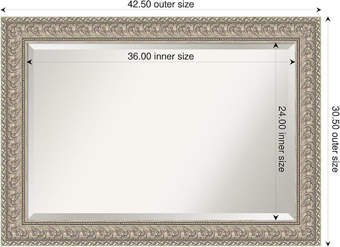 Amanti Art Silver Bathroom Mirror - Image 3