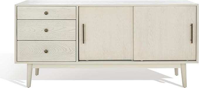 SAFAVIEH Couture Collection Tomas Mid-Century White Washed 3-Drawer Sliding - Image 4