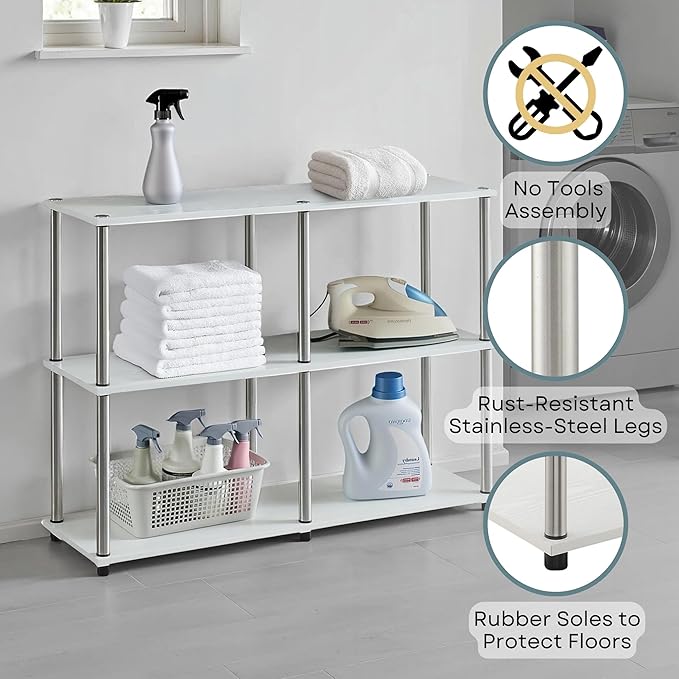 Convenience Concepts Designs2Go No Tools 3 Tier Wide Console Table 42" - Image 6