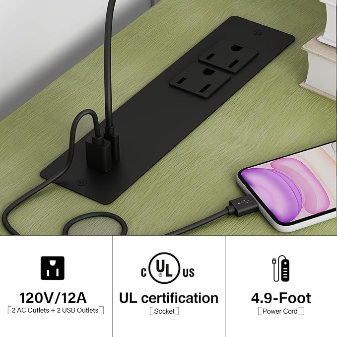 Floating TV Stand with Led Lights, 71 inch Wall Mounted TV Shelf with Power - Image 6