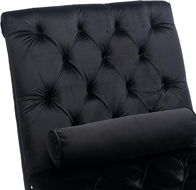 HomSof Modern Armless Velvet Chaise Lounge Indoor Chair - Image 5