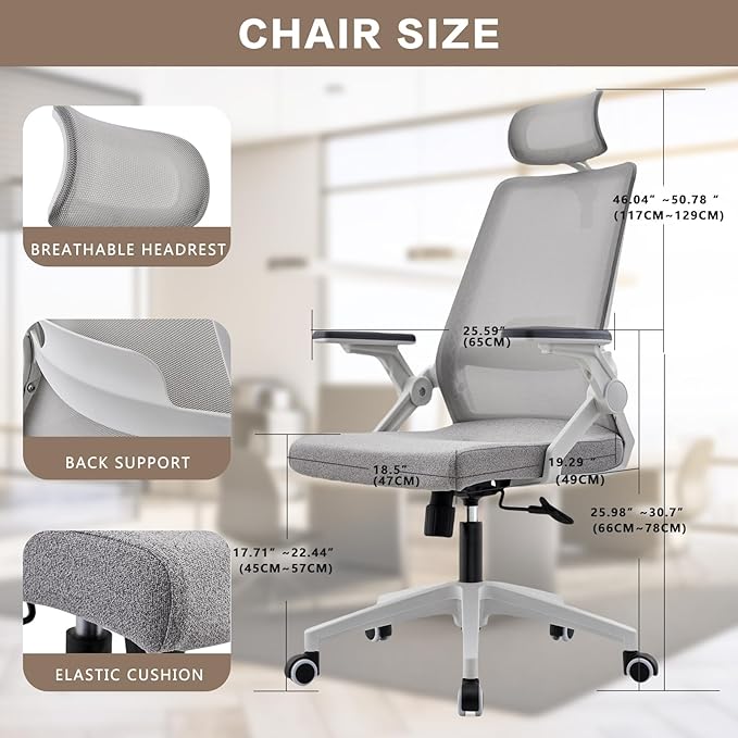 Ergonomic Swivel Task Chair High Back Home Desk Chair Computer Office Chair - Image 4