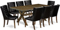 East West Furniture X777FO749-9 9 Piece Dining Table Set Includes a Rectangle by EastWestFurniture