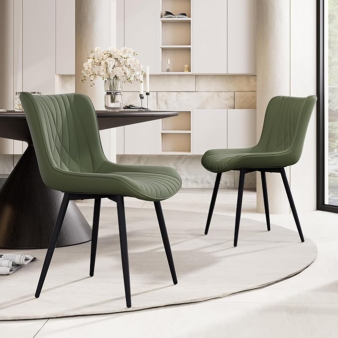 YOUTASTE Dining Chairs Set of 2 Upholstered Mid Century Modern Kitchen & Dining - Image 4