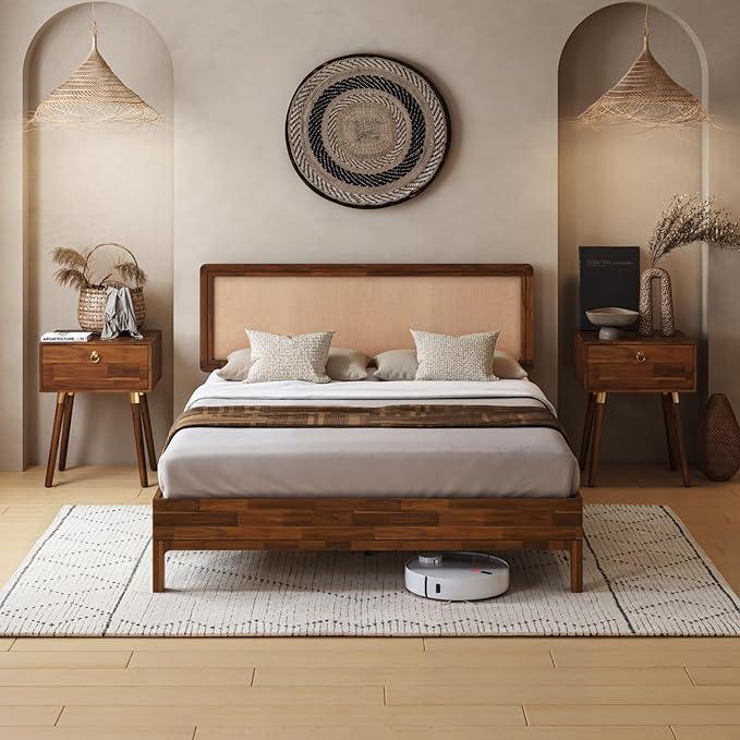 Nipe Platform Bed Frame with Headboard Size Queen by Bme