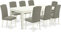 East West Furniture LGEN9-LWH-06 9 Piece Dining Set Includes a Rectangle Dining by EastWestFurniture