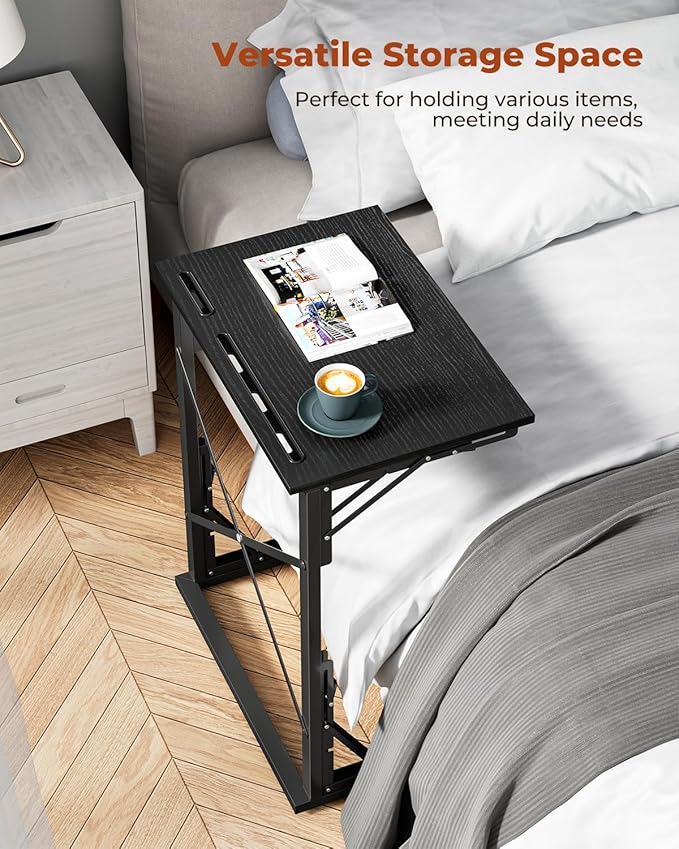 21''Wx28''H Folding TV Tray for Eating, Small Foldable C-Shaped Tray Table - Image 7