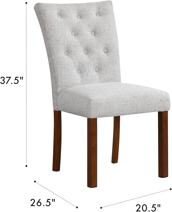 HomePop Button Tufted Fabric Dining Chairs - Image 3