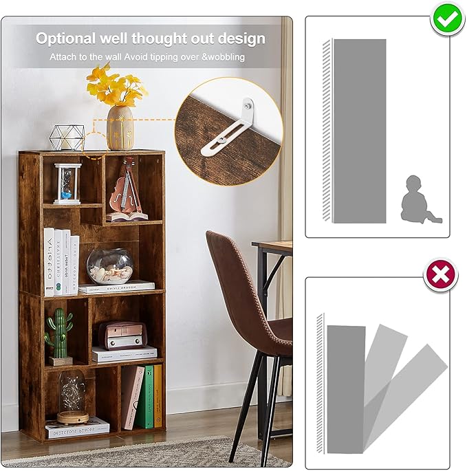 VECELO 42 Inch High Bookcase, 4-Tier Modern Storage Cabinet - Image 10
