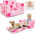 Kids Couch, 2-in-1 Kids Fold Out Sofa, Convertible Toddler Couch to Lounger by Beavtaens