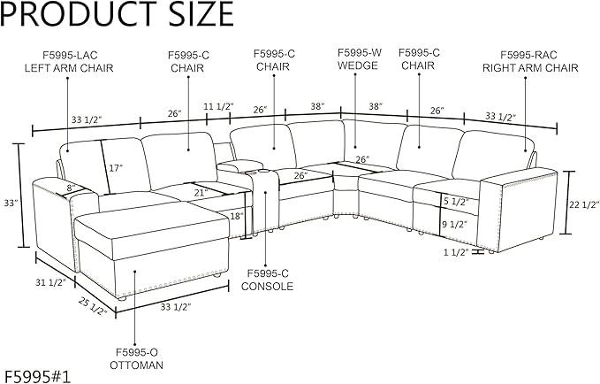 Sectional Couches for Living Room, Modular Sectional Sofa - Image 2
