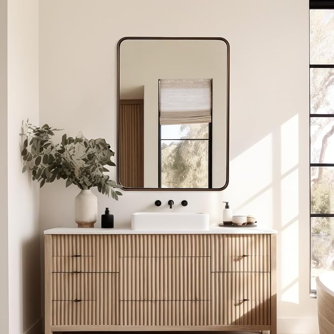 ANDY STAR Bronze Bathroom Mirror 30X40, Large Brushed Bronze Mirror - Image 7