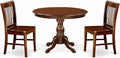East West Furniture HBNF3-MAH-W 3 Piece Dining Set Contains a Round Dining Room by EastWestFurniture