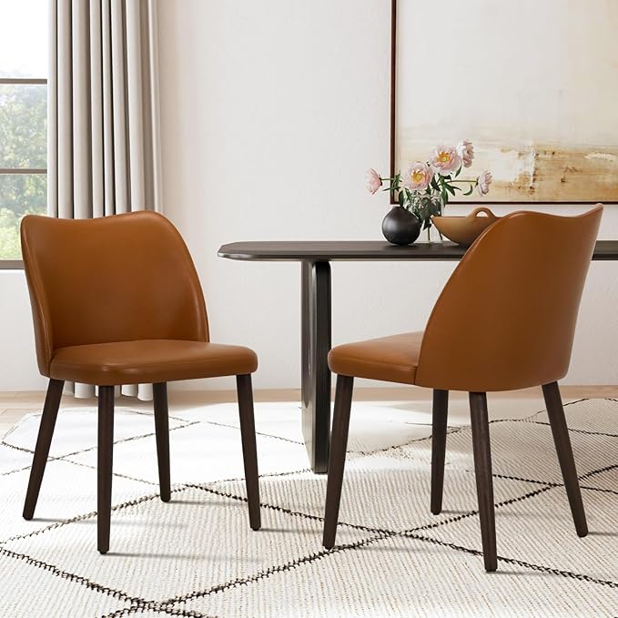 COLAMY Upholstered Dining Chairs Set of 6, Modern PU Leather Dining Room - Image 2