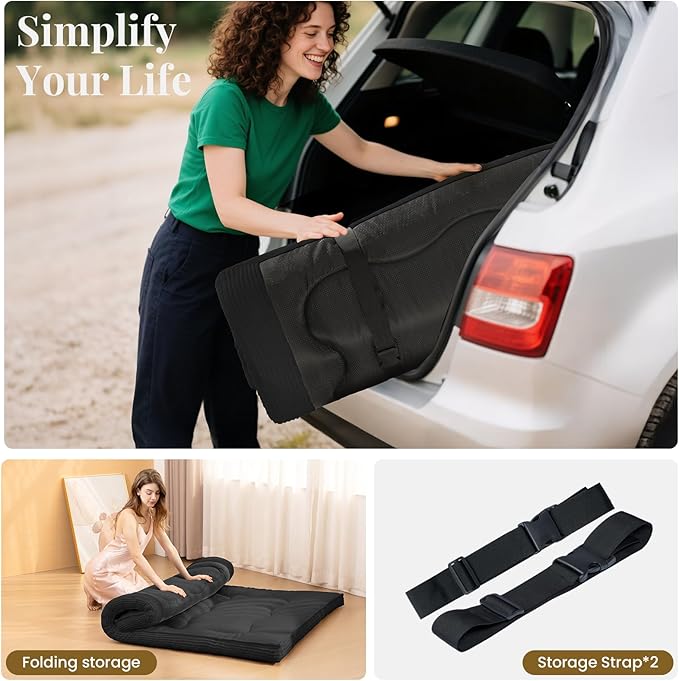 Japanese Floor Mattress, Corduroy Foldable Floor Pad, Roll Up Tatami Mat - Image 7