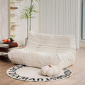 N&V Fireside Loveseat, Mid Century Armless Twin Size Floor Sofa, Soft Premium by NV
