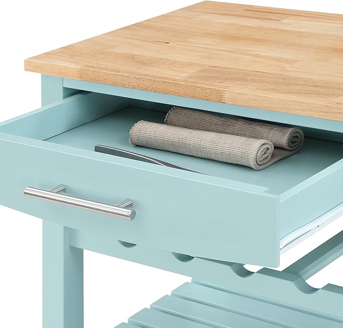 Convenience Concepts Ellaine Butcher Block Kitchen Cart 24.75" - Image 4