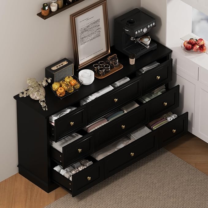 9-Drawer Dresser, Modern Farmhouse Furniture Organizer, Bedroom Storage Cabinet - Image 2