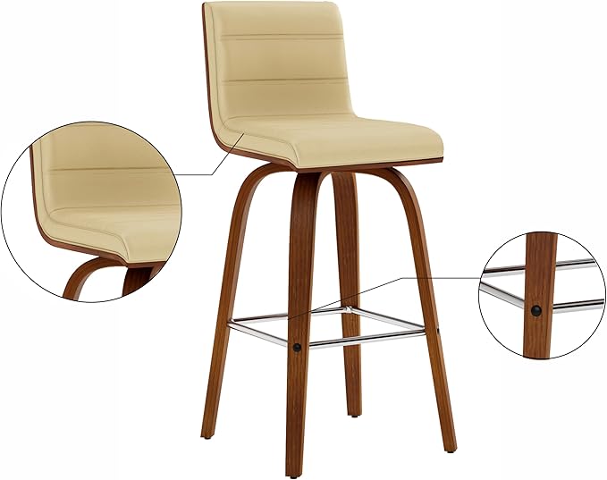 Armen Living Vienna Modern Swivel 26" Counter Height Barstool - Image 14