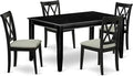 East West Furniture DUCL5-BLK-C 5 Piece Kitchen Table & Chairs Set Includes a by EastWestFurniture