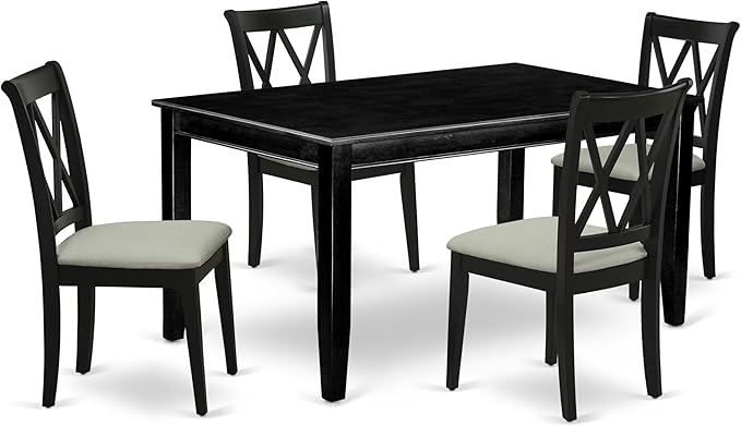 East West Furniture DUCL5-BLK-C 5 Piece Kitchen Table & Chairs Set Includes a by EastWestFurniture