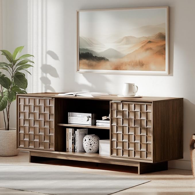 COLAMY TV Stand with Two Doors, Entertainment Center 59" with Adjustable - Image 9