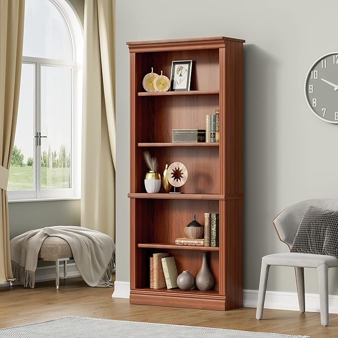 VICTONE 5-Shelf Bookcase, Wooden Standing Rack Book Storage Shelves Furniture - Image 3