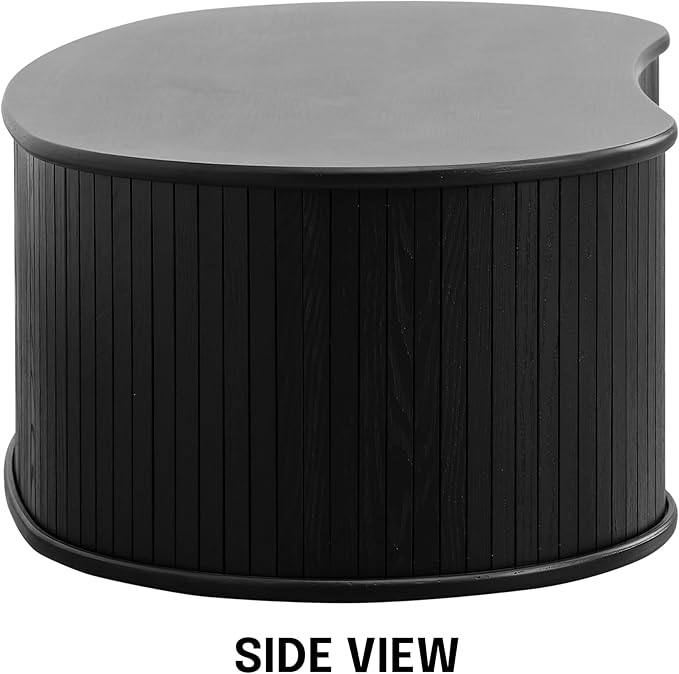NTC Ripple Coffee Table, Modern Oval Wooden Center Table - Image 4