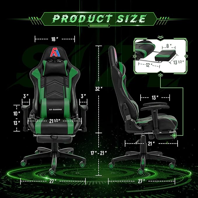 AA Products Gaming Chair High Back Ergonomic Computer Racing Adjustable Gamer - Image 3