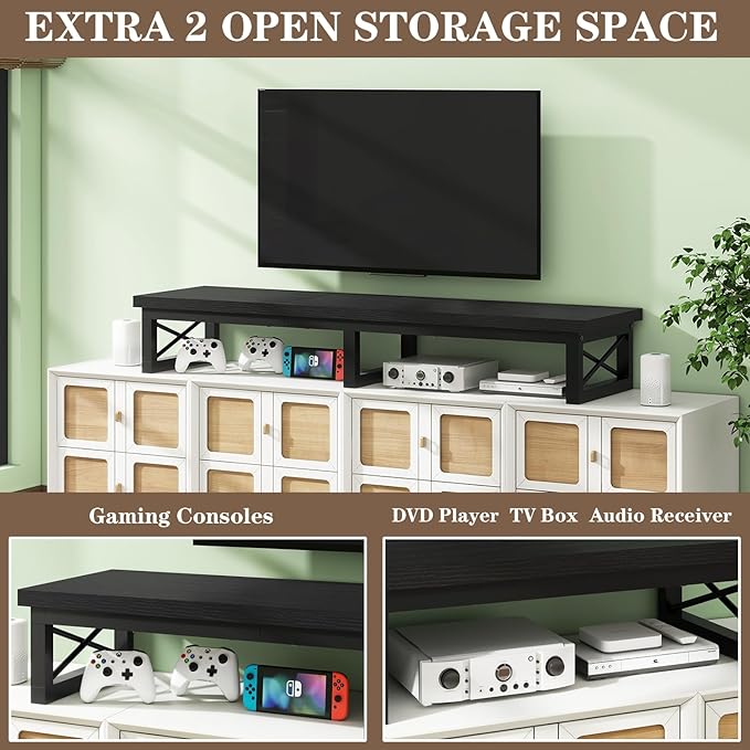 IBUYKE 45" Large TV Riser for 32-60 inch TV, Tabletop Short TV Stand - Image 6