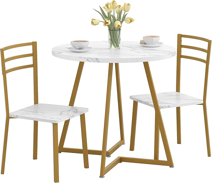 VECELO Small Round Dining Table Set - Image 9
