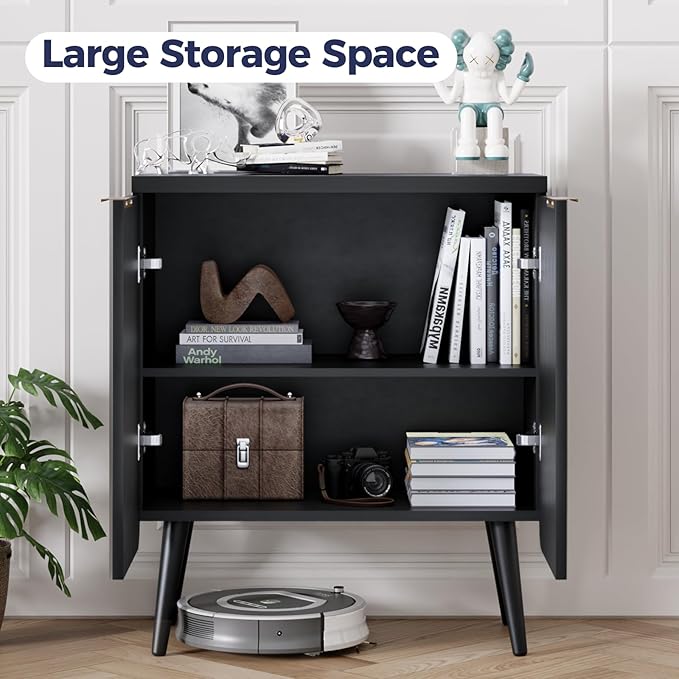 Fluted Buffet Cabinet – Modern Wood Sideboard - Image 4