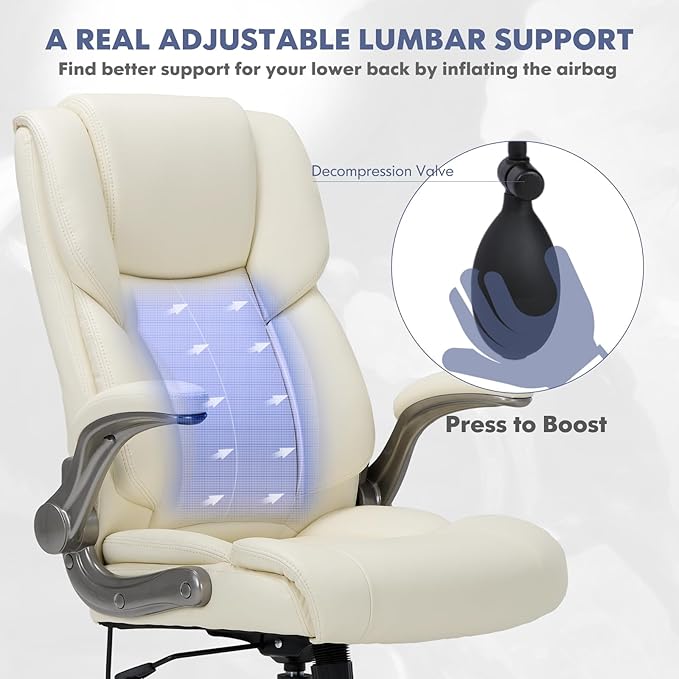 COLAMY High Back Executive Office Chair- Ergonomic Home Computer Desk Leather - Image 4