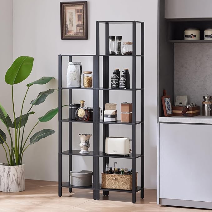 54in Tall Bookshelf 5-Tier Small Narrow Bookcase, Skinny Book Shelf - Image 8