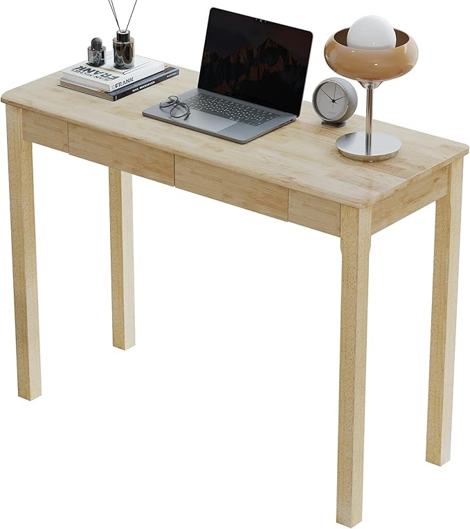 Solid Wood Desk with Drawers by ENPKLUTE