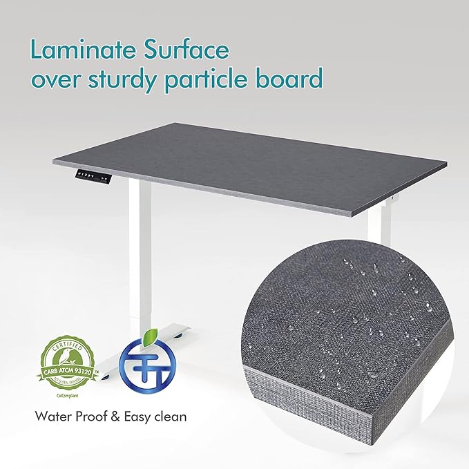 Kaboon Universal Tabletop 45"x20", Solid One-Piece Melamine Table Top, L-Desk - Image 4